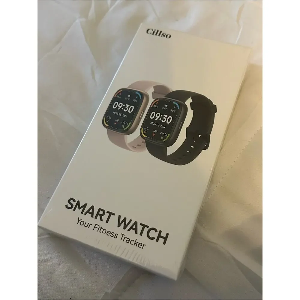 Cillso Black Smartwatch with Silicone Band - iPhone or android Brand New